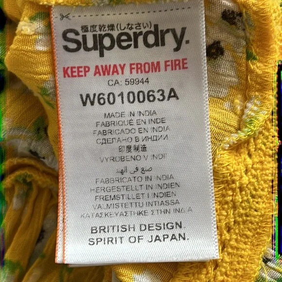 Superdry London Yellow Top Sz 4 - Picture 6 of 7